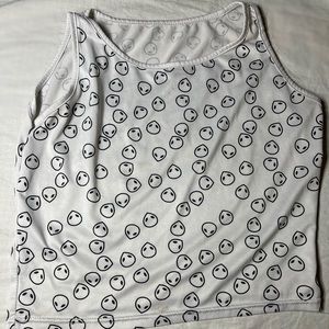 Alien Juniors White Crop Top Tank Top